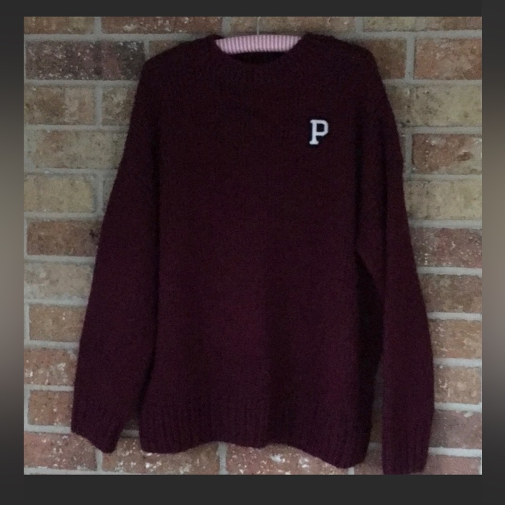 Victorias Secret Pink bulk knit burgundy sweater oversize
